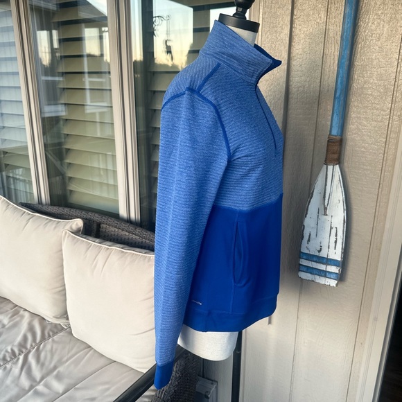 adidas 🏀 Women’s Blue Heather ClimaLite ‘KU JAYHAWKS’ Performance Half Zip - S - Picture 8 of 13